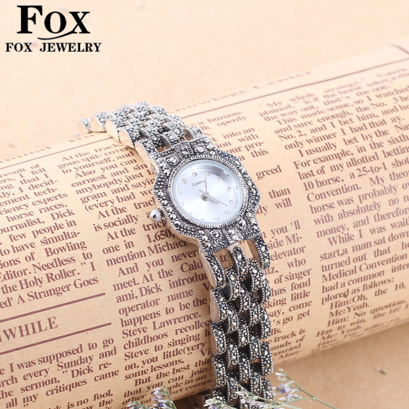 New Fashion 925 sterling Thai Silver Classic Vintage High Quality Quartz Watches Women Wristwatches Fine Jewelry