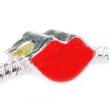 NEW Free Shipping 1Pc Fashion Style 925 Silver Bead Charm European Red Lip Bead Fit Pandora
