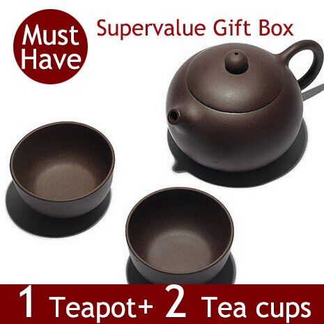 Yixing purple clay Teapot Handmade Crafts Ceramic Tea set 1 tea pot 200ml 2 tea cups