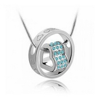 Carina Jewelry 2011 Free Shipping new arrival fashion austrian Crystal rhinestones heart Necklace pendant jewelry