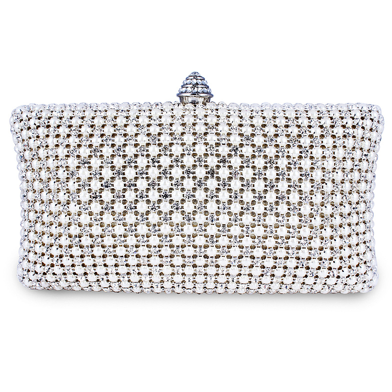 Design Women Party Clutches Black Diamond Hematite Crystals New Women Gold Silver Black Metal Clutches Evening