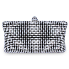 Design Women Party Clutches Black Diamond Hematite Crystals New Women Gold Silver Black Metal Clutches Evening