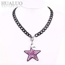fashion new design wholesale price LOVE star necklaces&pendants statement necklace for women #N1662 N1663