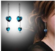 Fashion jewelry Crystal love Tassel earrings    B12