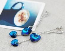 Fashion jewelry Crystal love Tassel earrings E340 B12