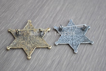 Trendy Sheriff Deputy Gold Silver plated party Pins Brooches broach girls children kids fun gift 2014