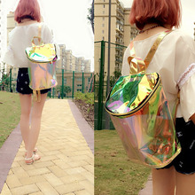 Clear Spacer Back Pack Holographic Gammaray Hologram Iridescent Silver Laser Backpack Colorful Hologram Women Bag