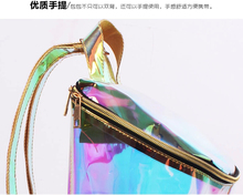 Clear Spacer Back Pack Holographic Gammaray Hologram Iridescent Silver Laser Backpack Colorful Hologram Women Bag 847