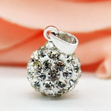 Classic 925 Sterling Silver Rhinestone Ball Pendant Women Elegant Shiny Crystal Necklace Pendant Fashion Jewelry Y52