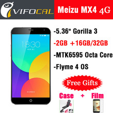 New Original Meizu MX4 4G FDD LTE Smart Mobile Phone MTK6595 Octa Core Flyme 4 5.36″ Gorilla 1920×1152 2GB 16GB 20MP 3100mAh GPS
