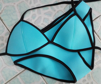 2014 совершенное качество неопрена бикини Triangl купальник бикини неопрена купальный костюм купальники женщины бикини комплект 6 цвета XS-L