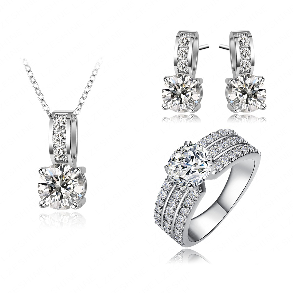 -Jewelry-Set-Real-Platinum-Plated-Cubic-Zircon-Earrings-Necklace-Ring ...