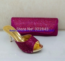 Free shipping 2014 new fashion wholesale wedding and party italian shoe and bag set high quality