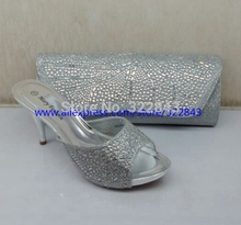 Free shipping 2014 new fashion wholesale wedding and party italian shoe and bag set high quality