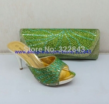 Free shipping 2014 new fashion wholesale wedding and party italian shoe and bag set high quality