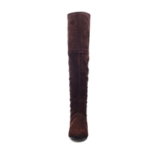 2014 New Black Brown Lace Up Over The Knee Thigh High Fashion Casual Sweet Warm Winter