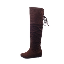 2014 New Black Brown Lace Up Over The Knee Thigh High Fashion Casual Sweet Warm Winter