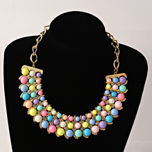 multilayer pearl necklace women choker gem crystal statement pendant necklace collar female jewelry new design