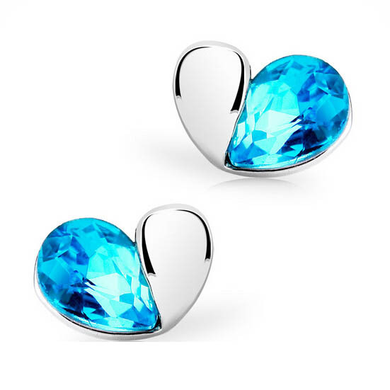 Heart of the Ocean Style Lovely Crystal Swan Stud Earrings for Women Jewelry