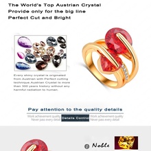 Romantic Engagement Ring 18K Rose Gold Plate Love Rings For Women With Austrian Crystal SWA Element
