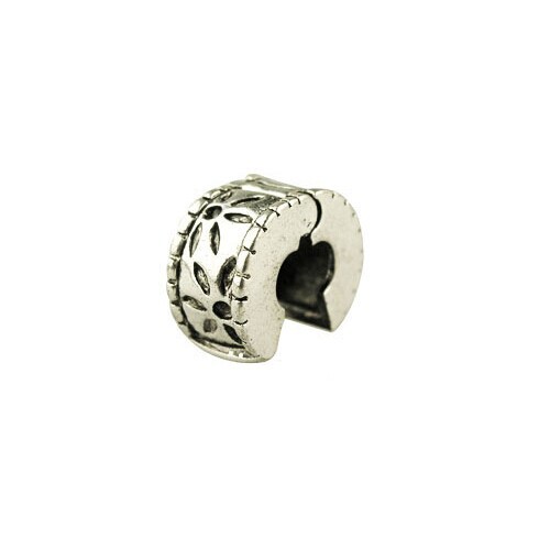 Free Shipping 1pc Jewelry 925 Bead Alloy Charm European Flower Stopper Bead Fit Pandora Bracelets Bangles