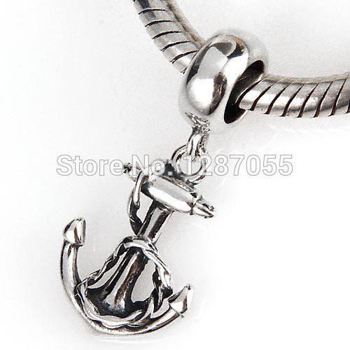 Europe 925 Sterling Silver Anchors pendants for women fit pandora bracelets Necklaces charms Jewelry