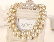 Fashion luxury jewelry bib peral necklace designer jewerly women 2014 fine costume jewellery bijuterias colares perolas