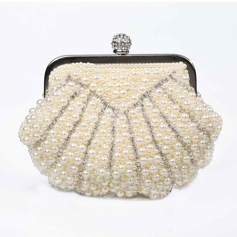 HYSON SHOP Luxury Beading Evening Bag Clutch Purses Women Fashion Soft Case Party Handbags Wedding Bag