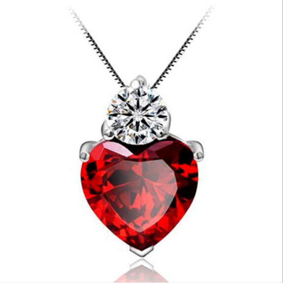 4 Colors Charms Zircon Heart love Women Pendant for jewelry making pendulum 925 Silver necklace accessories