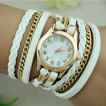 Новые модные ретро винтаж женские наручные кварцевые часы с золотым циферблатом и кожаным ремешком, BW-SB-1071
