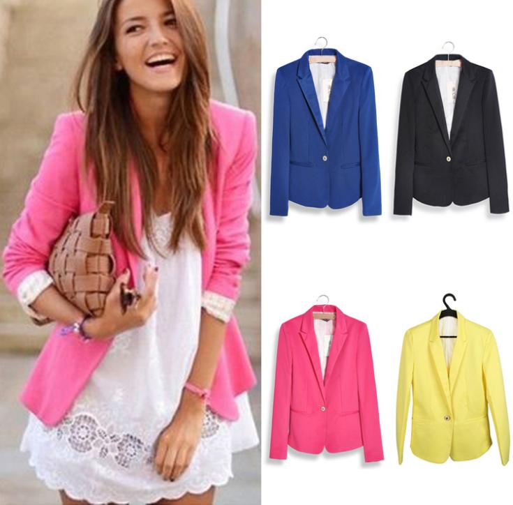 Fashion Jacket Women Suit Foldable Long Sleeves Lapel Coat Lined With Striped Single Button Vogue Jackets