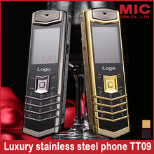 2014 new bar Luxury long standby mutiple languages brand Stainless steel metal Quad band Mobile phone Russian French Greek TT09
