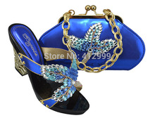 !New arrival Hot Design Matching Shoes and Bags Italian Ladies Shoes and Matching Bags in royal blue