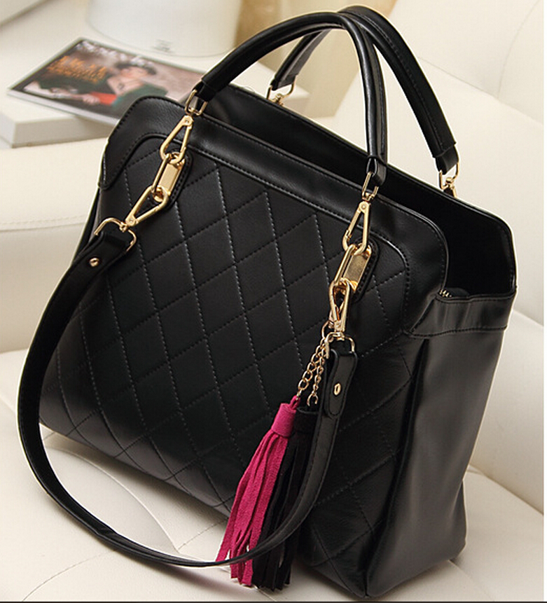 new fashion plaid women leather handbags shoulder bag big ladies bags quilted women bag women handbag