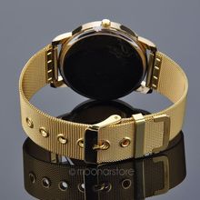 Women Dress Quartz Watch Luxury Crystal Inlaid Gold Mesh Band Watch Women Wristwatches 2015 New Clock