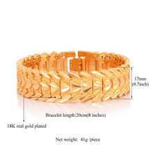 U7 Chunky Bracelet Lovers Jewelry New Platinum 18K Real Gold Plated Romantic Heart Shape Gift 20