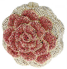 Flower Crystal Clutch Bag Fashion Hard Case Handbags with Shoulder Chain