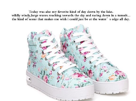 Hot sale Classic Fashion printing women shoes lace up Canvas shoes Flat Platform sneakers JC 8806