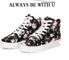 Hot sale Classic Fashion printing women shoes lace up Canvas shoes Flat Platform sneakers JC 8806