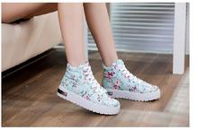 Hot sale Classic Fashion printing women shoes lace up Canvas shoes Flat Platform sneakers JC 8806