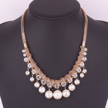 1714 South Korea jewelry pearl necklace tassel knitted Beaded short necklace of clavicle