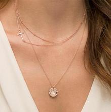 Simple Fashion Cross Necklace Three Chain Necklaces Jewelry For Women