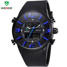 Weide multifuncional Digital correa de caucho relojes para hombre de cuarzo militar reloj de buzo deportivo marca de lujo ejército reloj de moda