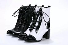 new 2014 autumn winter fashion brand women’s shoes round Toe square high Heels mid calf Boots genuine leather boots size 35-40
