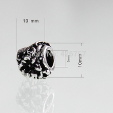 10pcs 10mm Antique silver flower big hole beads DIY zinc alloy big hole beads fit Pandora
