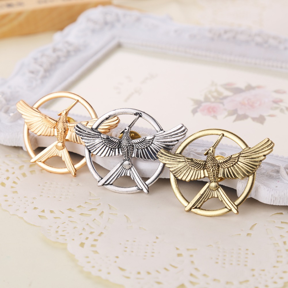 2014 New Arrival Movie Jewelry The Hunger Game 3 Bird Brooches Alloy Pins Couple Brooches