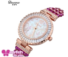 New Butterfly jewelry women dress rhinestone watches fashion casual quartz watch wristwatches Luxury brand Davena 60513