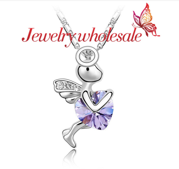ON sale crystal angle the love god Cupid jewelry colorful necklace for lover for gift