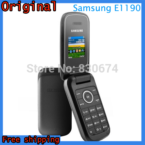 Refurbished Original Samsung E1190 Black Mobile Phone Free shipping