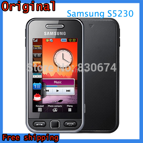 Refurbished Original Samsung S5230 Mobile Phone Black